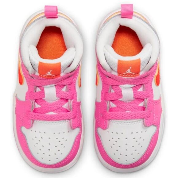 Jordan 1 Pinksicle Orange Infant Toddler Girls Unisex Sneaker Shoe Size 5.5C - Picture 6 of 10